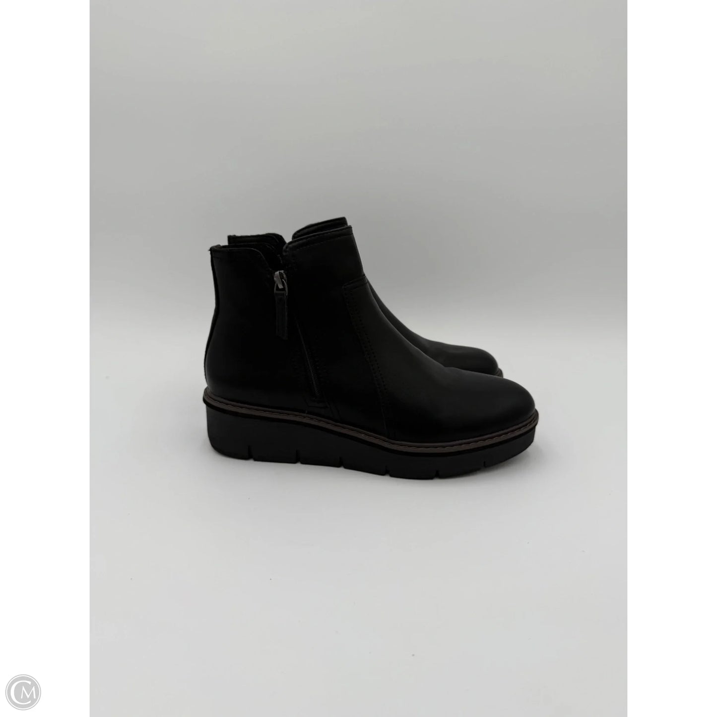 Boots Ankle Heels By Clarks In Black, Size: 9.5