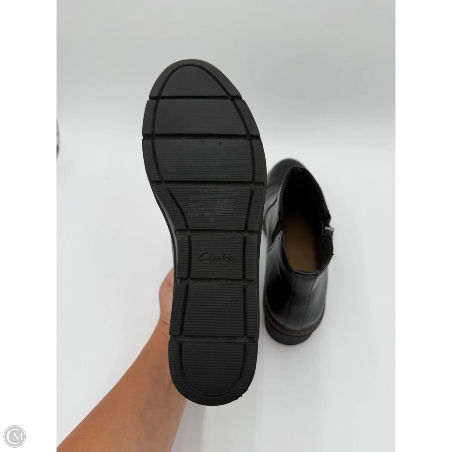Boots Ankle Heels By Clarks In Black, Size: 9.5