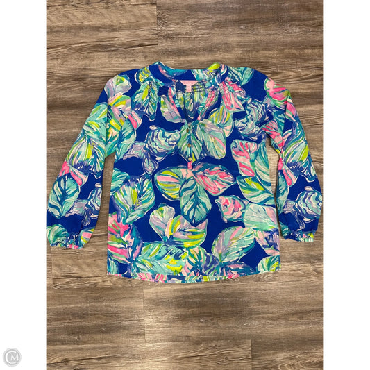 Top Long Sleeve Designer By Lilly Pulitzer In Blue & Green, Size: Xs
