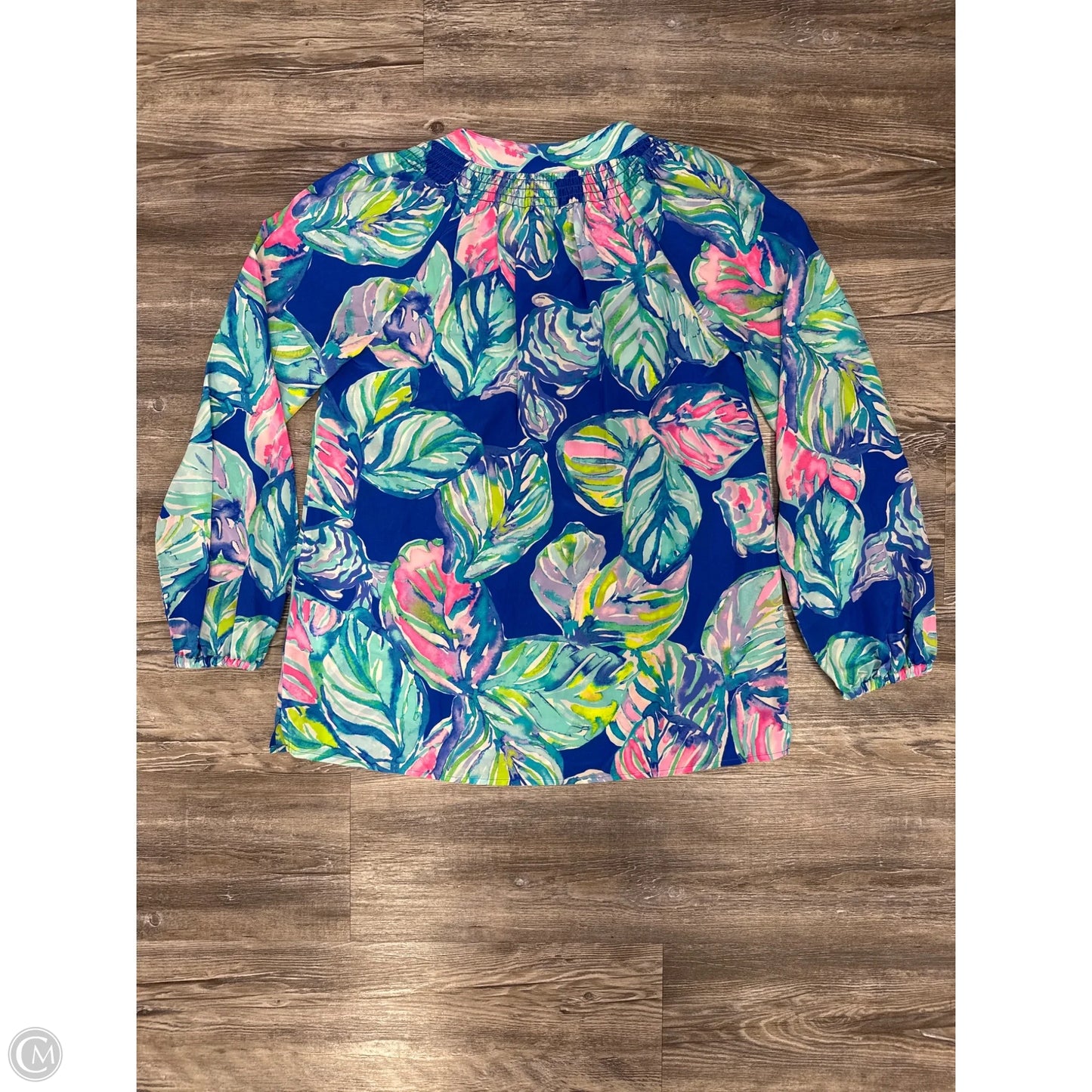 Top Long Sleeve Designer By Lilly Pulitzer In Blue & Green, Size: Xs
