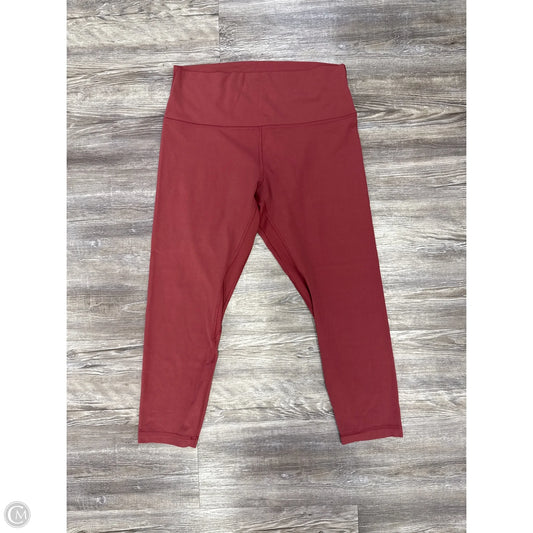 Athletic Leggings Capris By Lululemon In Red, Size: 12