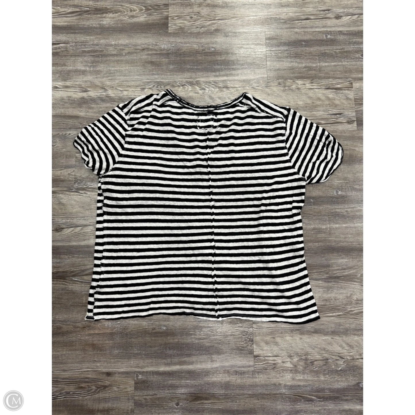 Top Short Sleeve Basic By We The Free In Black & White, Size: Xl