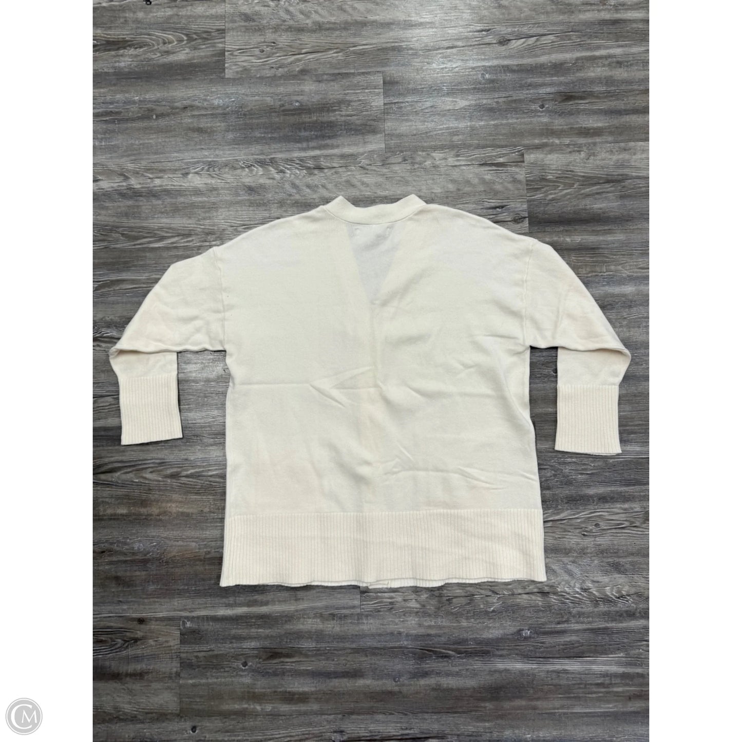 Sweater Cardigan By Loft In Cream, Size: Xl