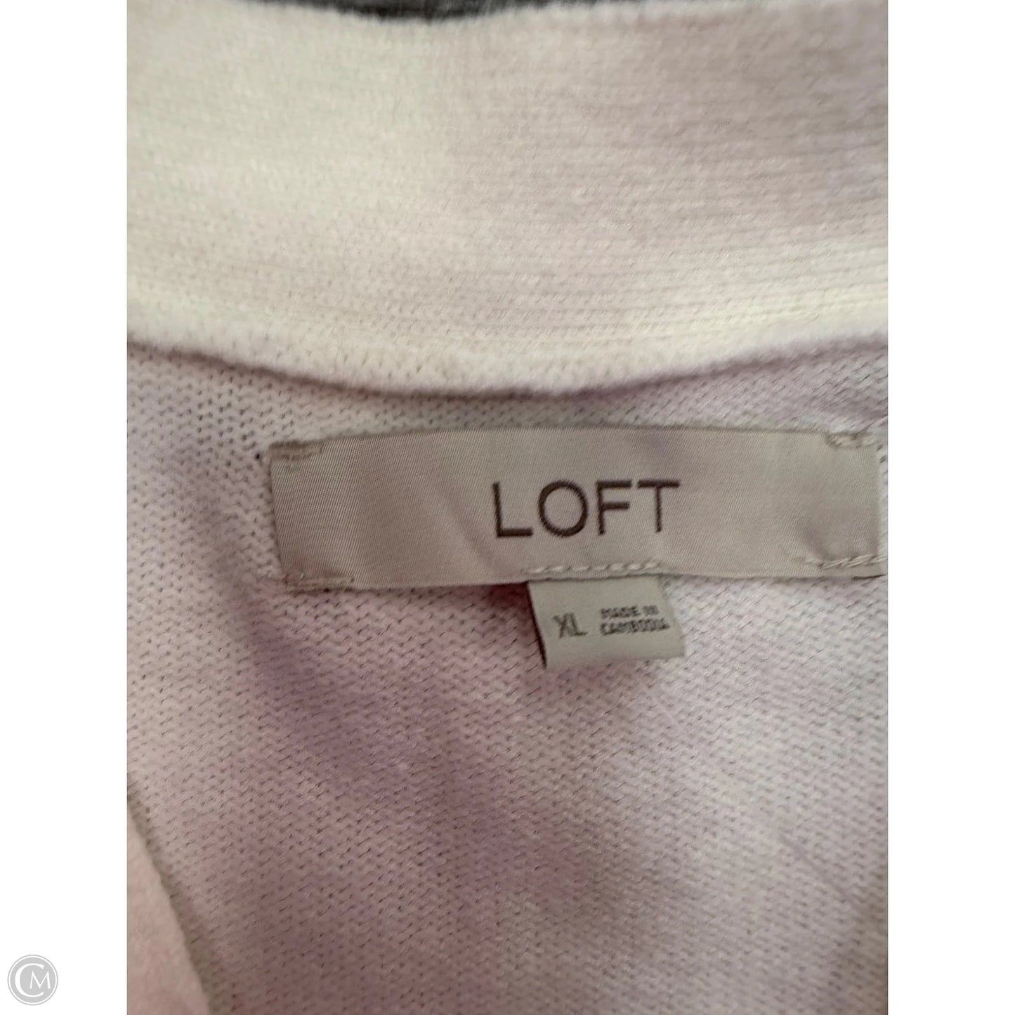 Sweater Cardigan By Loft In Cream, Size: Xl