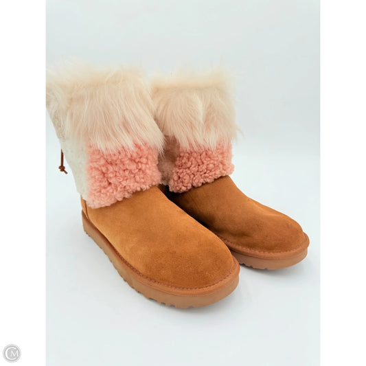 Boots Designer By Ugg In Pink & Tan, Size: 9