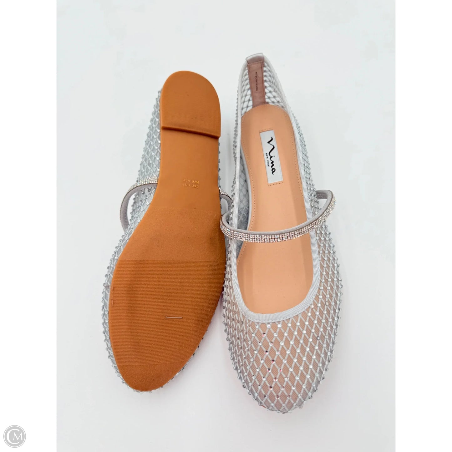 Shoes Flats By Nina In Silver, Size: 9.5