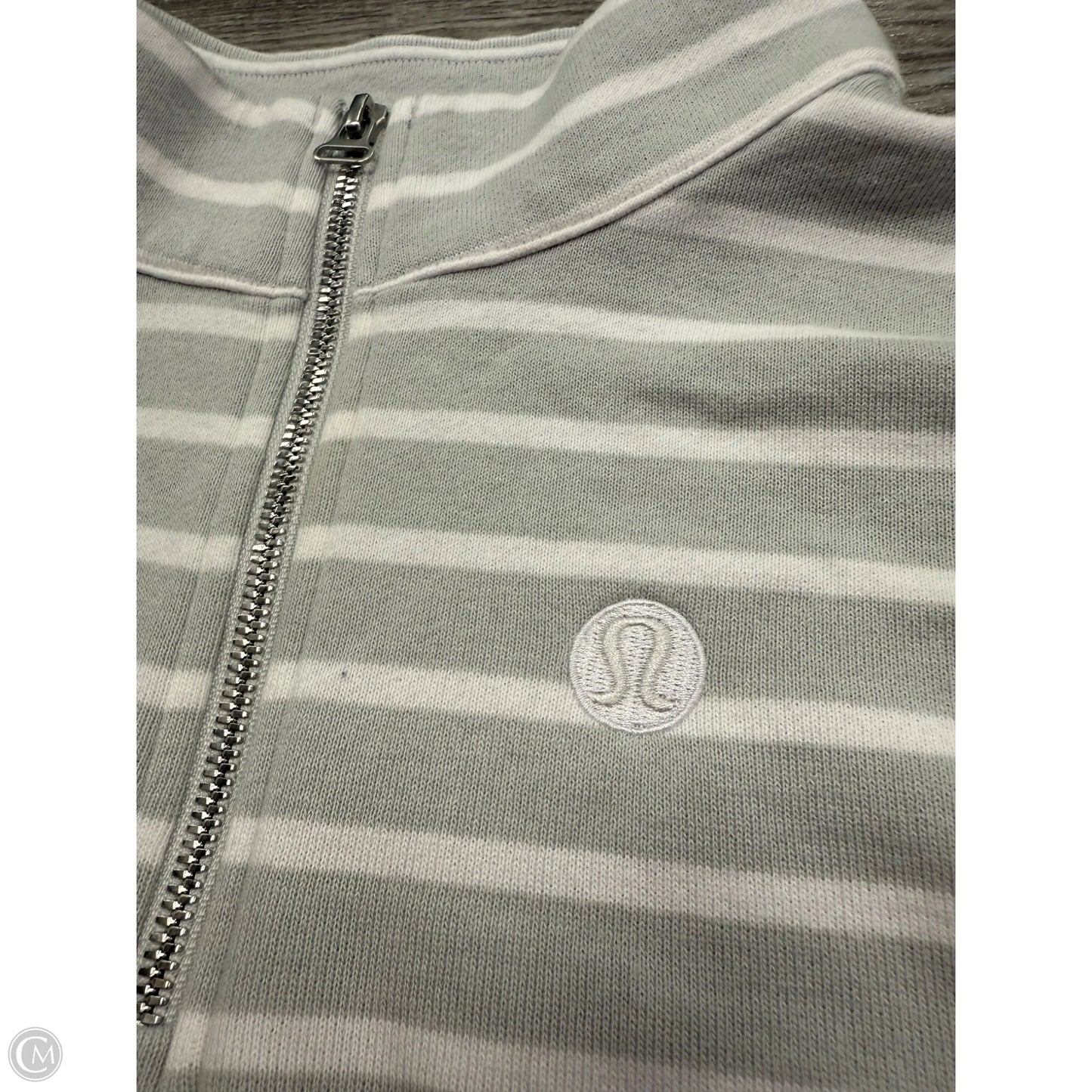 Athletic Sweatshirt Collar By Lululemon In Grey & White, Size: M