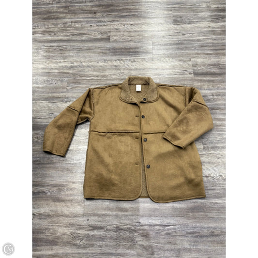 Jacket Faux Fur & Sherpa By Banana Republic In Brown, Size: L