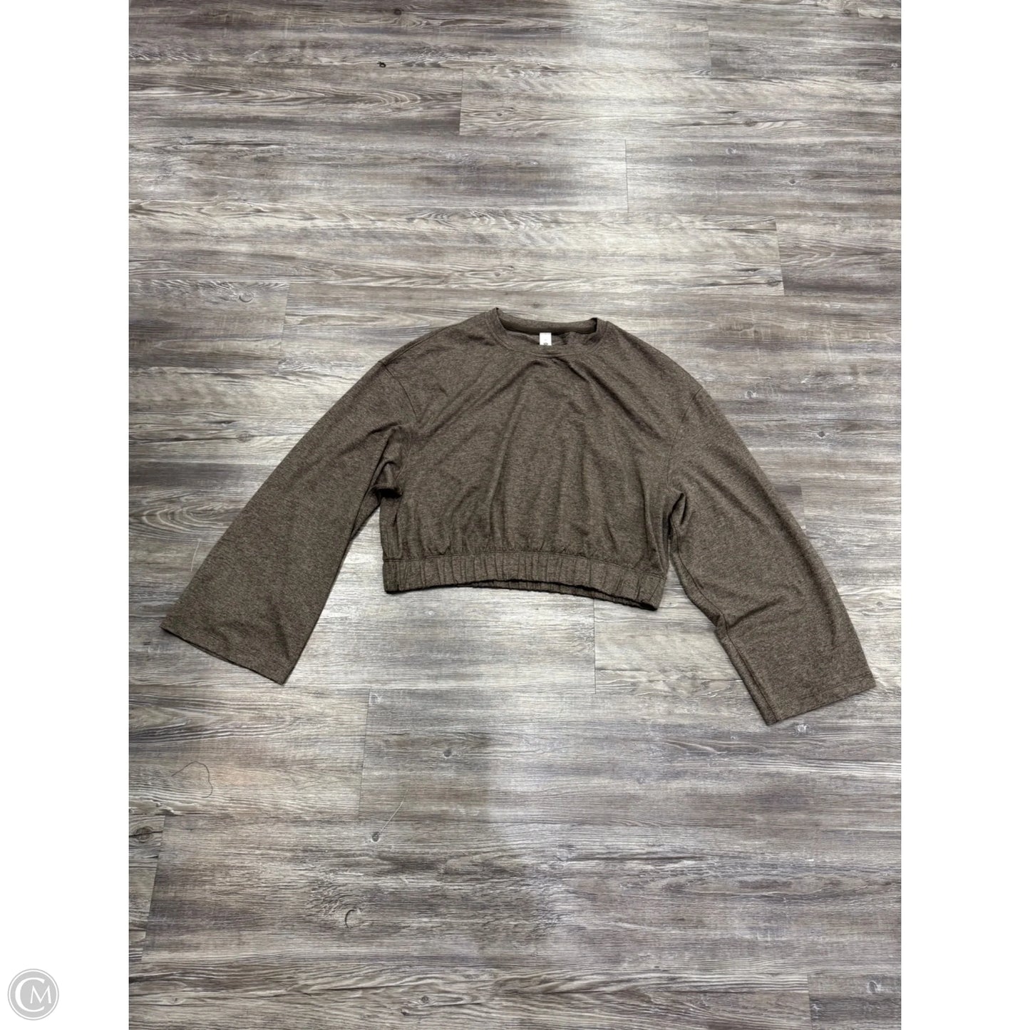 Athletic Top Long Sleeve Crewneck By Lululemon In Brown & Cream, Size: M