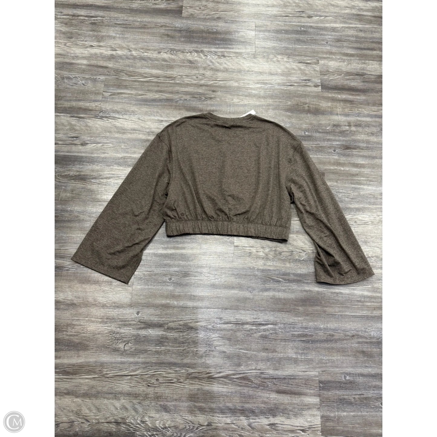 Athletic Top Long Sleeve Crewneck By Lululemon In Brown & Cream, Size: M