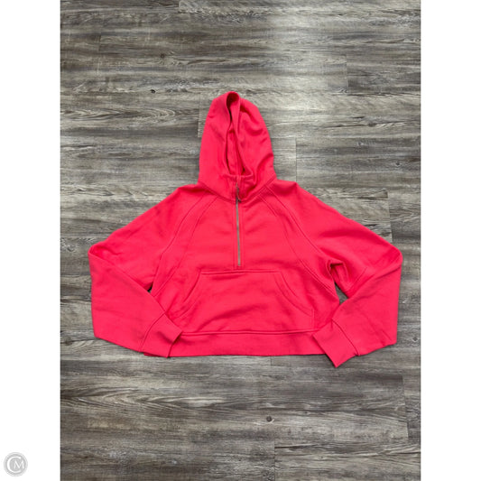 Athletic Sweatshirt Hoodie By Lululemon In Coral, Size: M