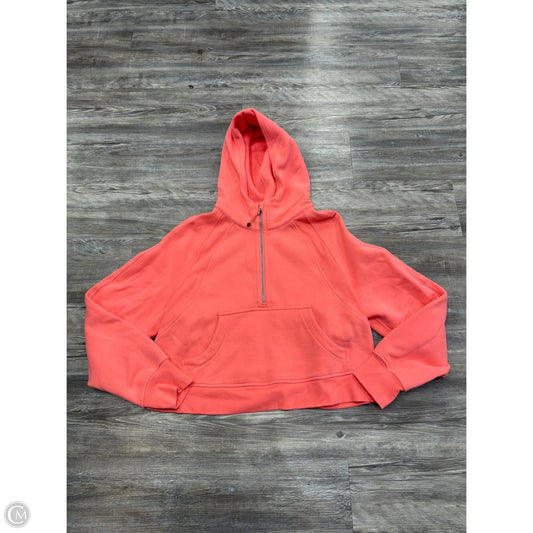 Athletic Sweatshirt Hoodie By Lululemon In Peach, Size: M