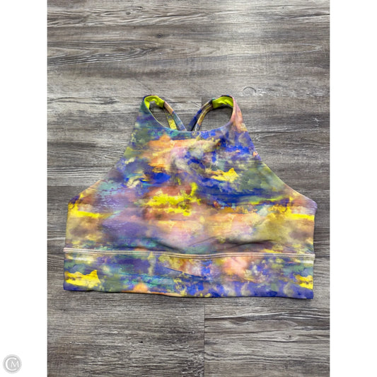 Athletic Bra By Lululemon In Blue & Yellow, Size: 10