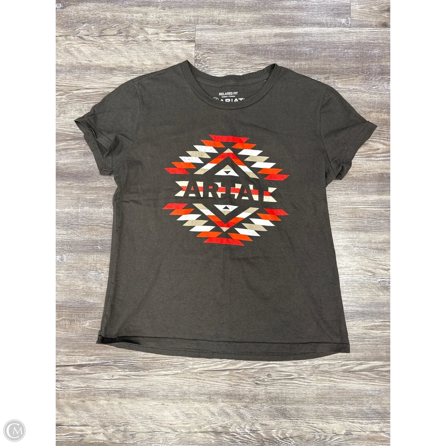 Top Short Sleeve By Aratta In Grey & Red, Size: S