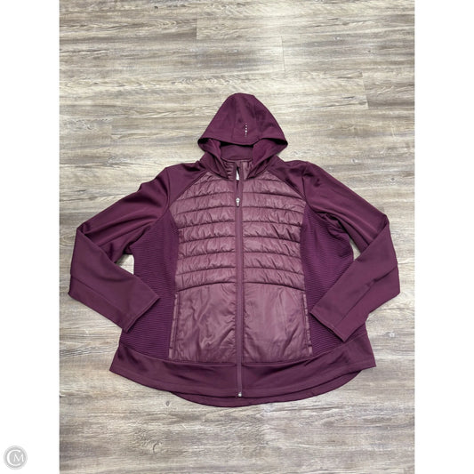 Jacket Fleece By Tek Gear In Purple, Size: 3x