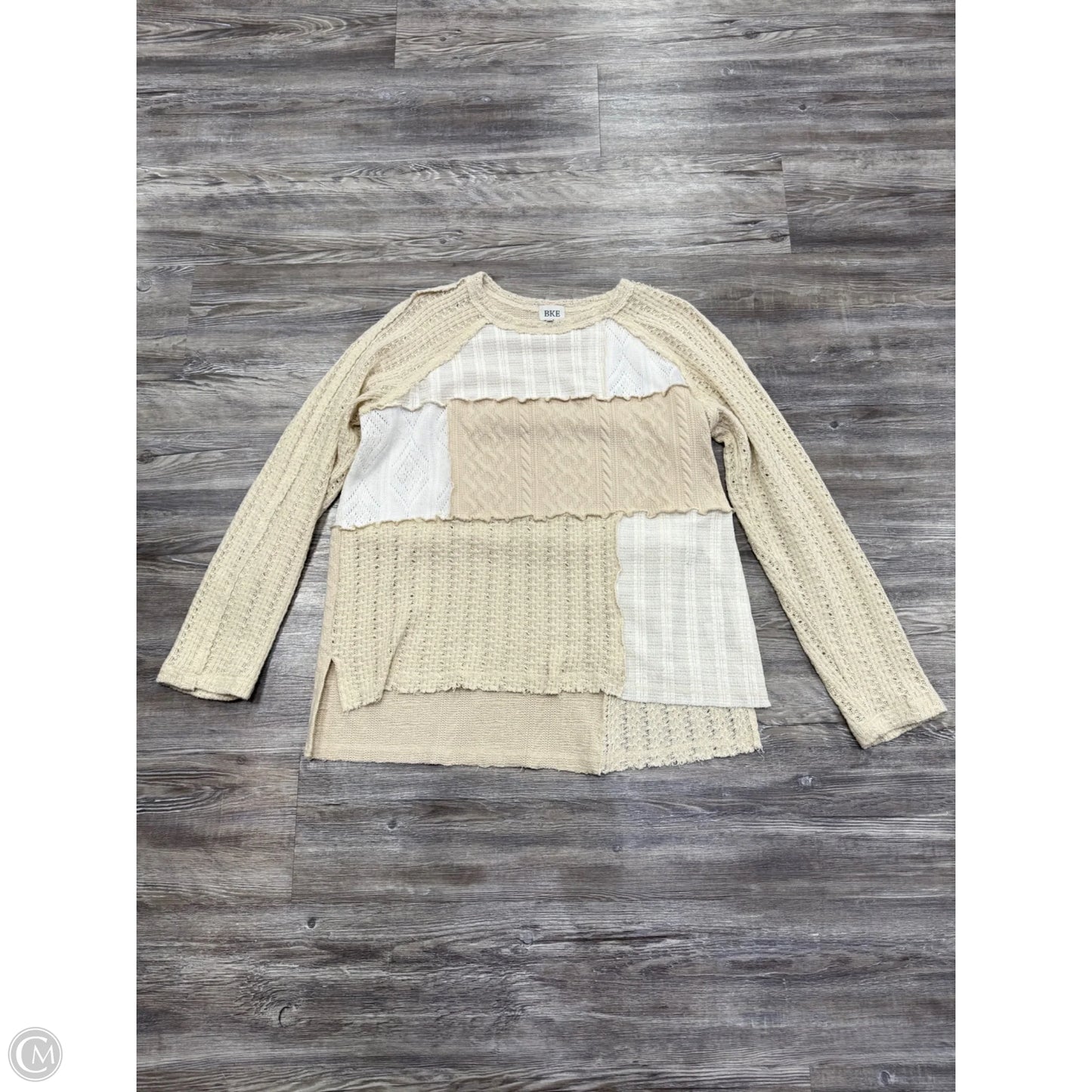 Sweater By Bke In Cream & Tan, Size: L