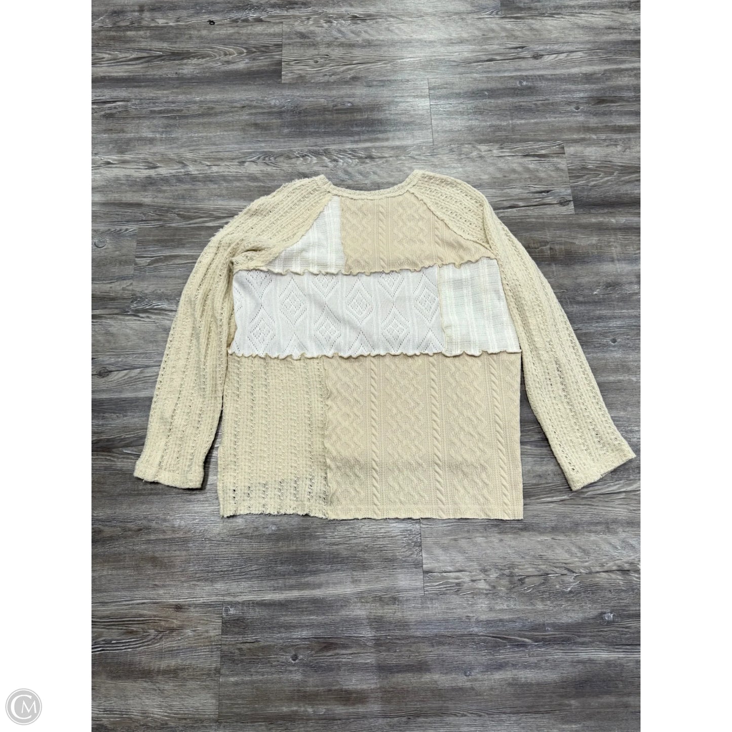 Sweater By Bke In Cream & Tan, Size: L