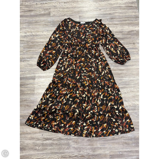Dress Party Long By Gilli In Black & Orange, Size: L