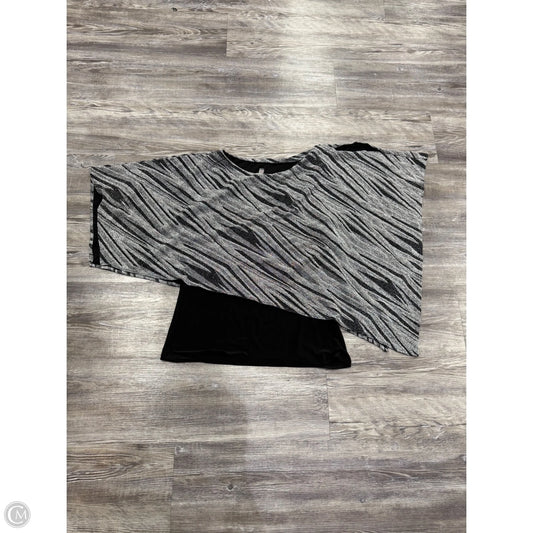 Top Short Sleeve By Last Tango In Black & Silver, Size: S