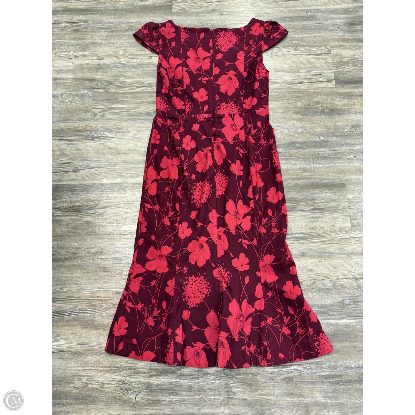 Dress Party Midi By Anthropologie In Pink & Purple, Size: L