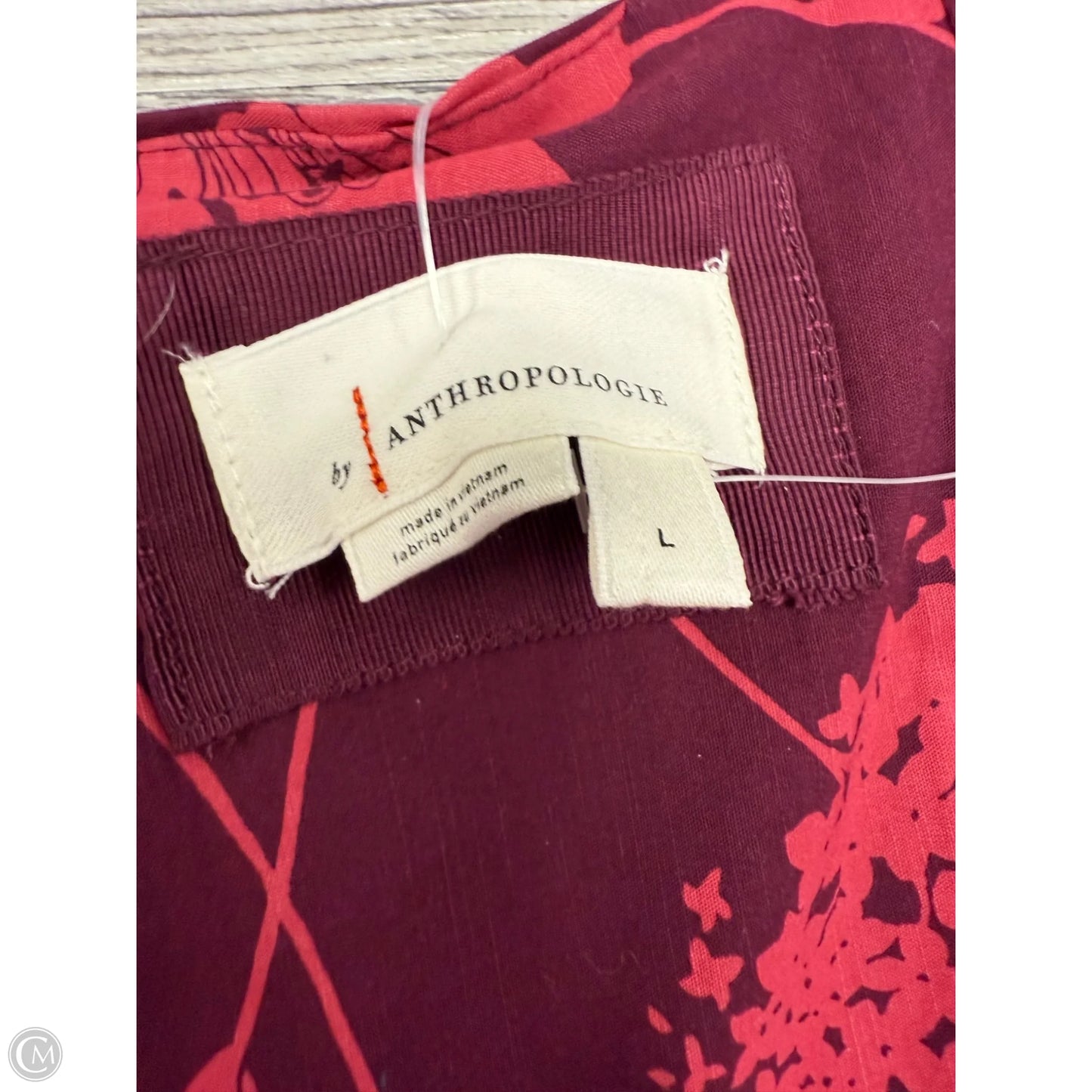 Dress Party Midi By Anthropologie In Pink & Purple, Size: L