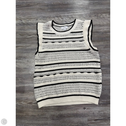 Top Sleeveless By Evereve In Black & Cream, Size: M