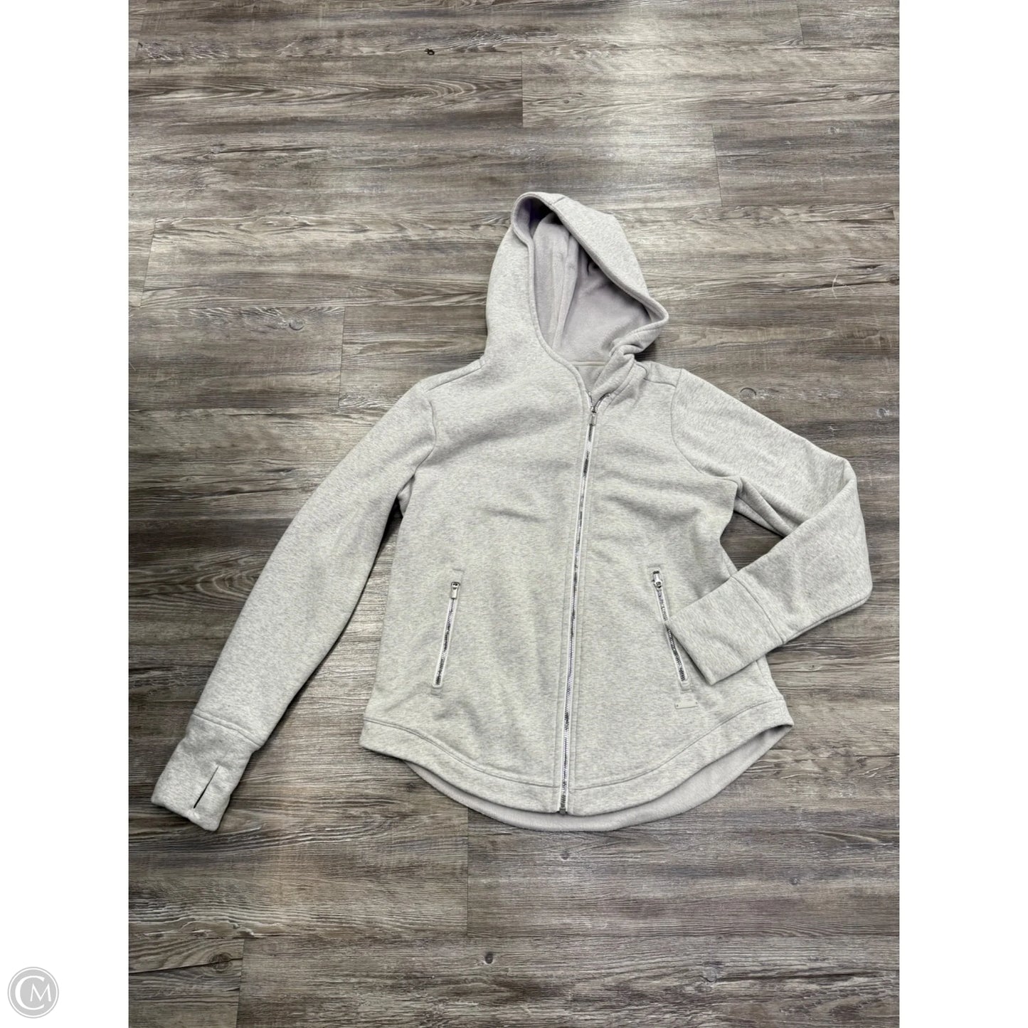 Athletic Sweatshirt Hoodie By Athleta In Grey, Size: L