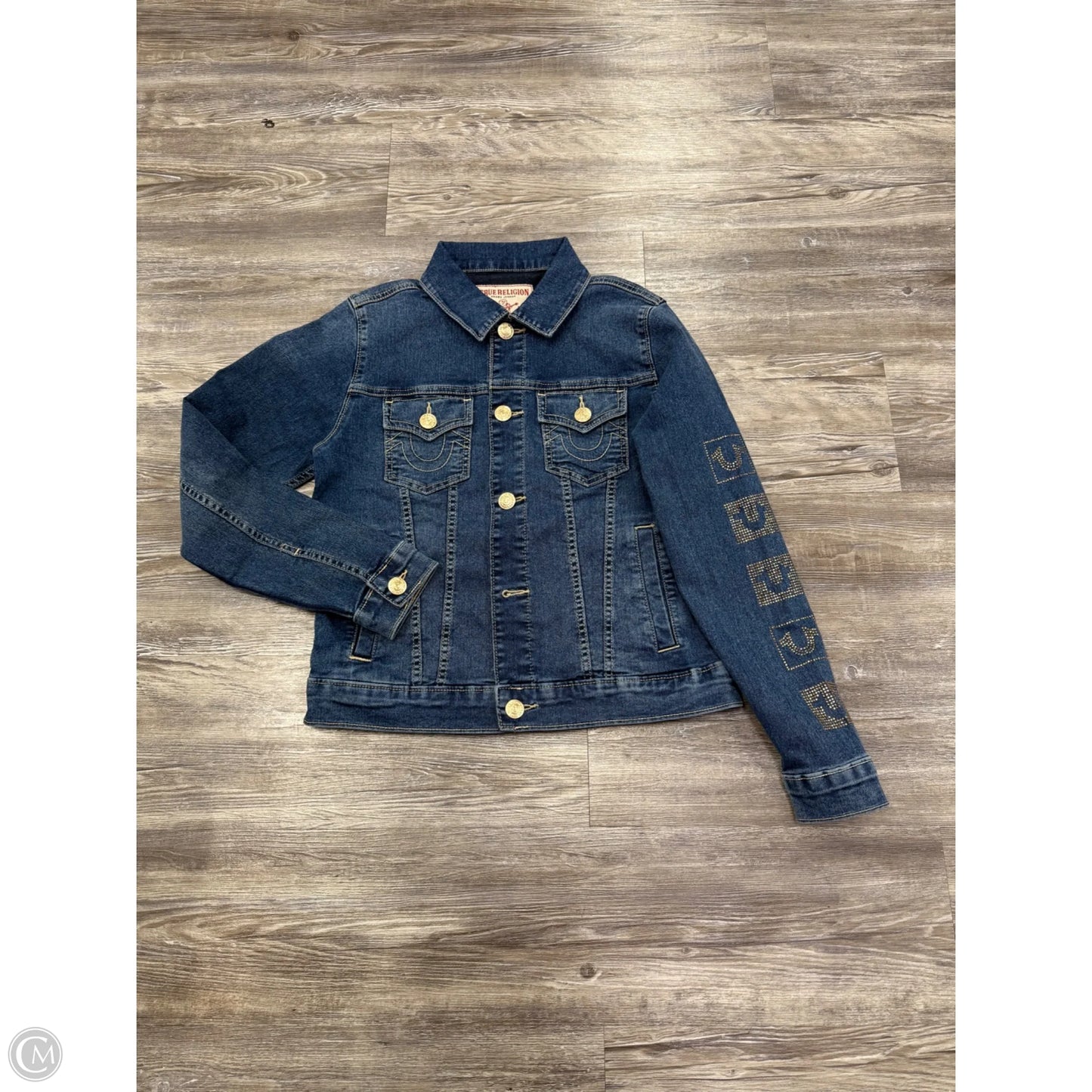 Jacket Denim By True Religion In Blue Denim, Size: M