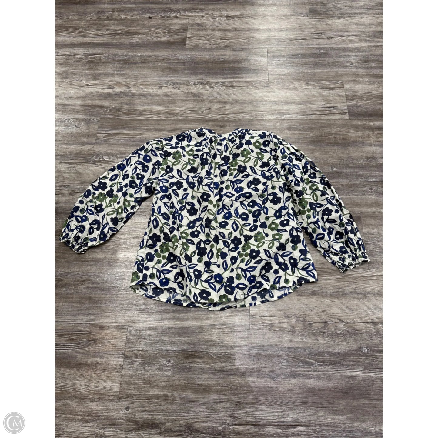 Top Long Sleeve By Velvet By Graham & Spencer In Blue & Green, Size: M