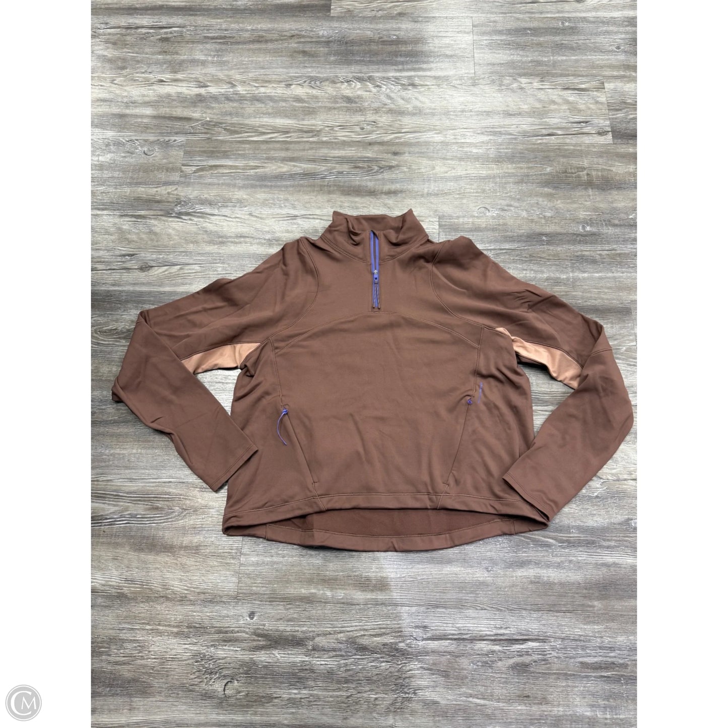 Athletic Top Long Sleeve Collar By Lululemon In Brown & Purple, Size: M