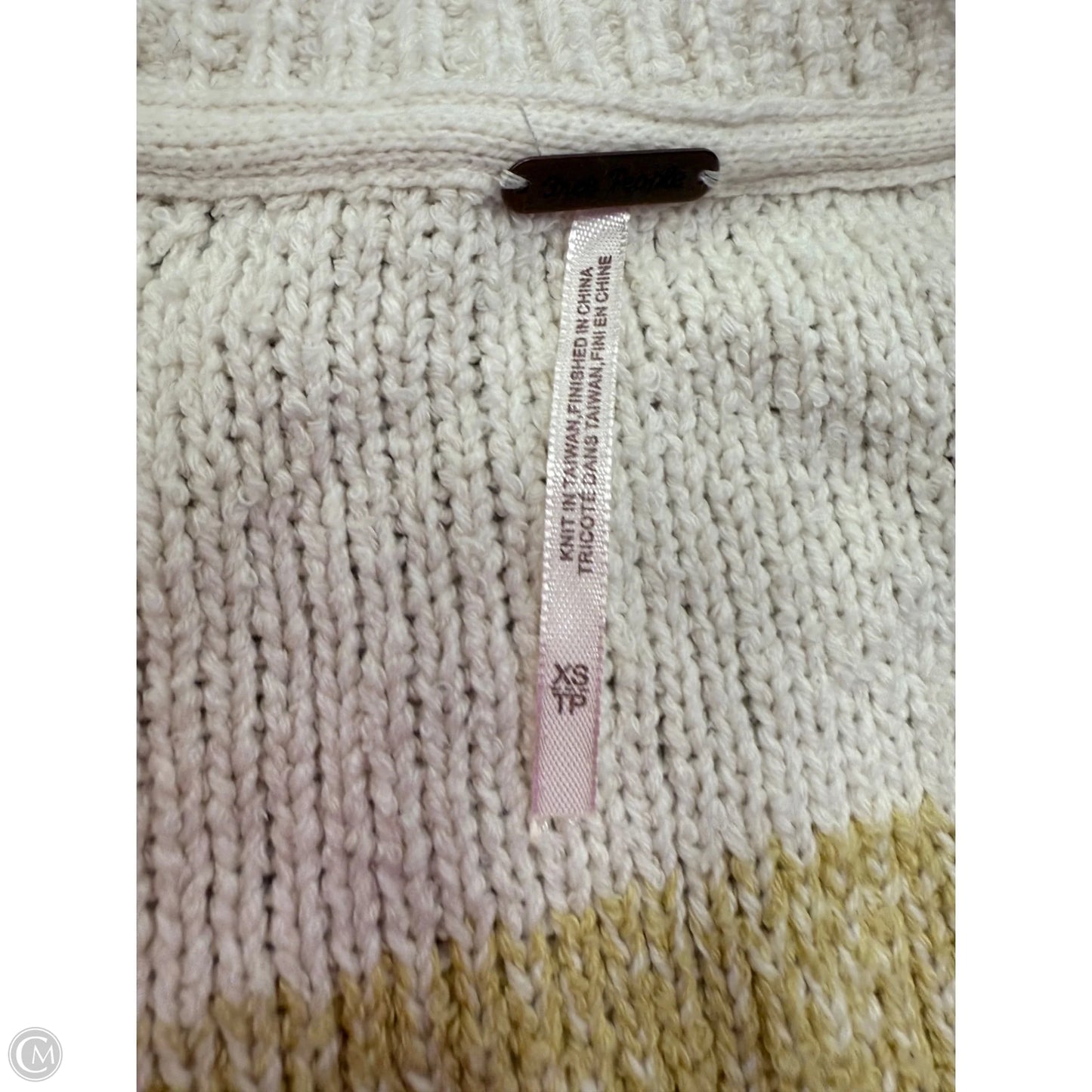 Sweater Cardigan By Free People In Tan & Yellow, Size: Xs