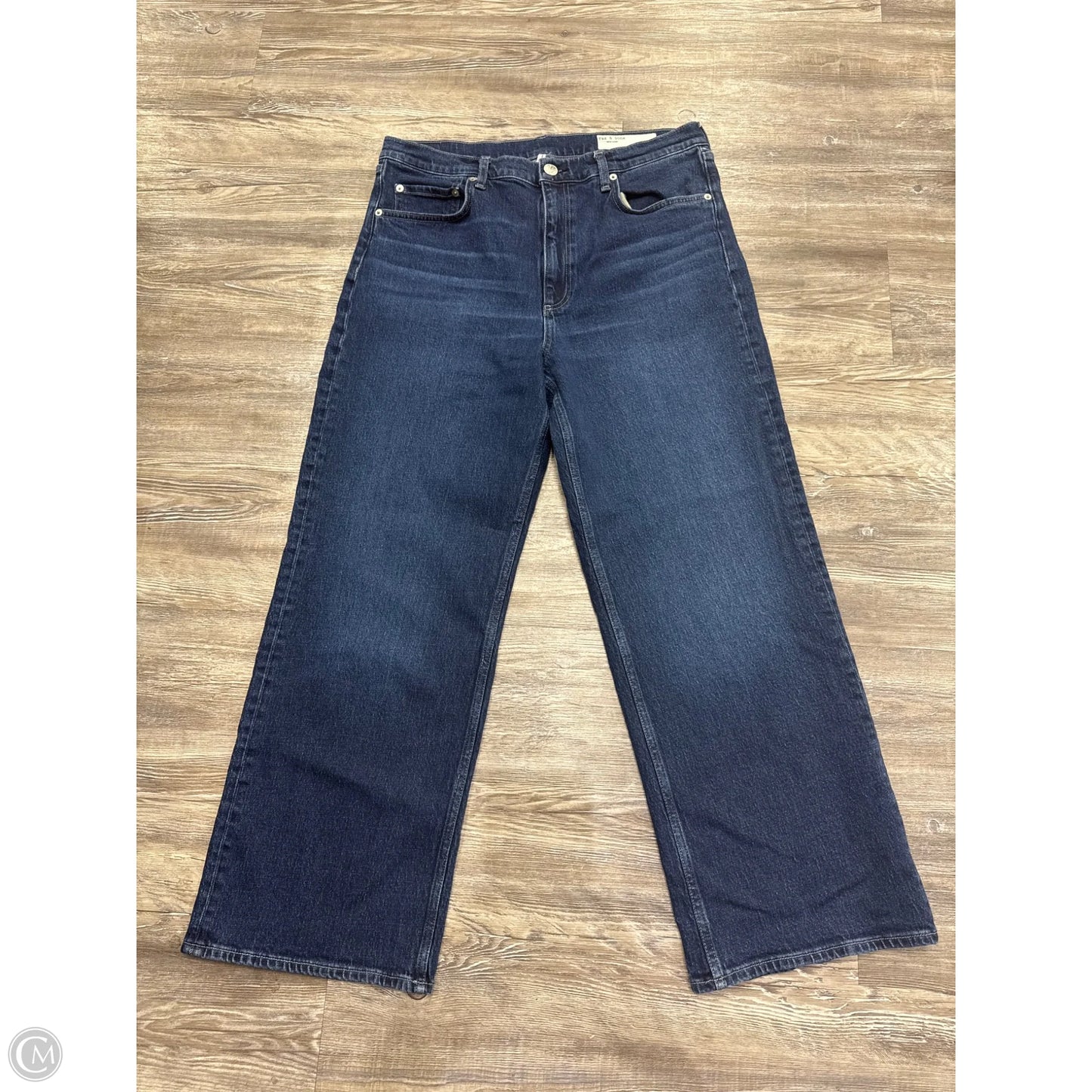 Jeans Straight By Rag And Bone In Blue Denim, Size: 14