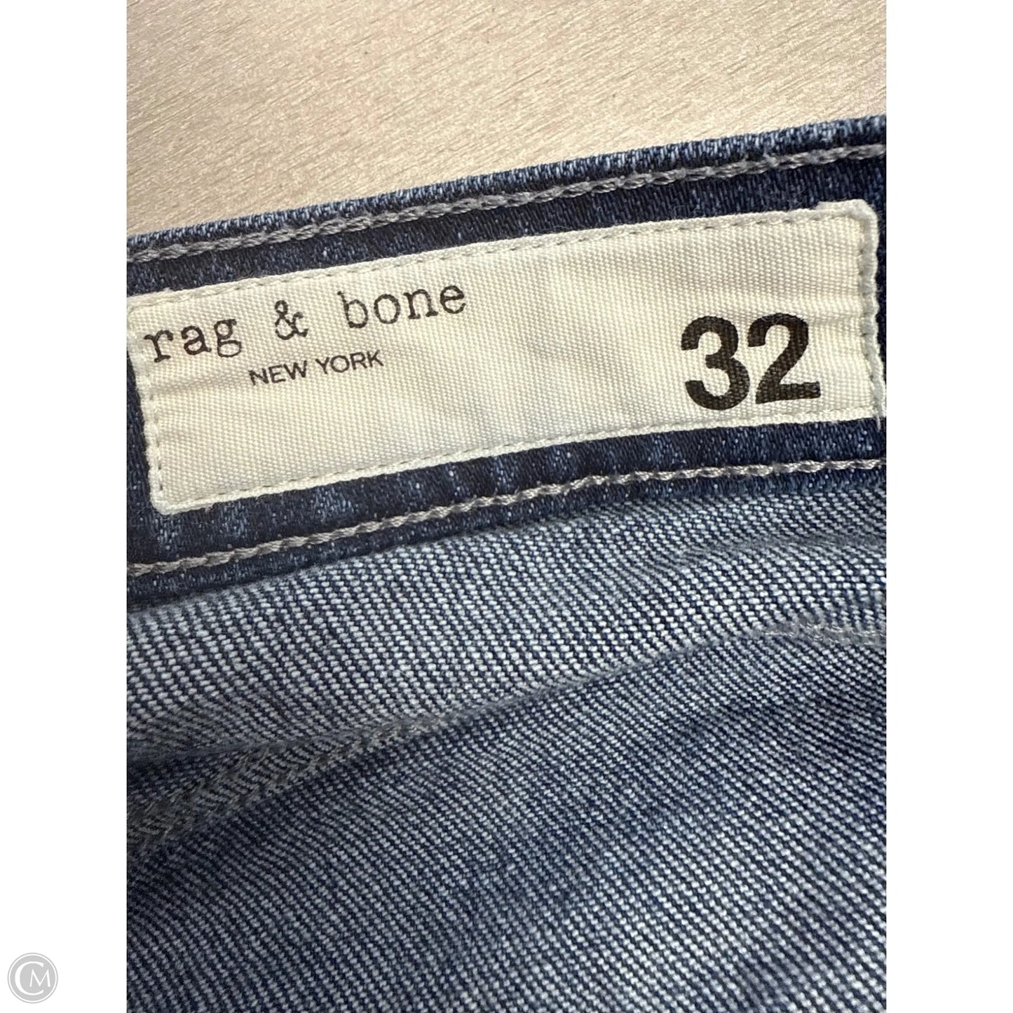 Jeans Straight By Rag And Bone In Blue Denim, Size: 14
