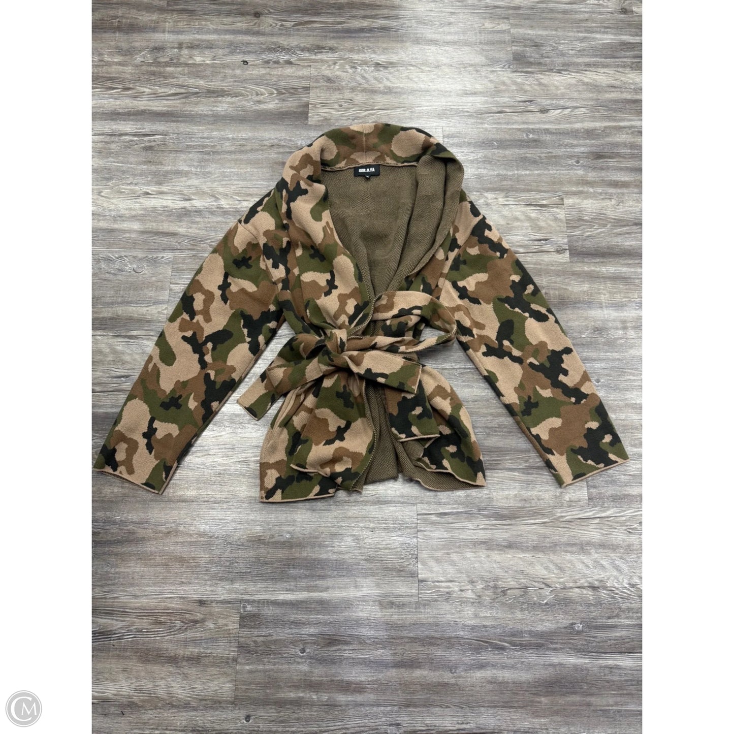 Sweater Cardigan By ser.o.ya In Camouflage Print, Size: Xxl