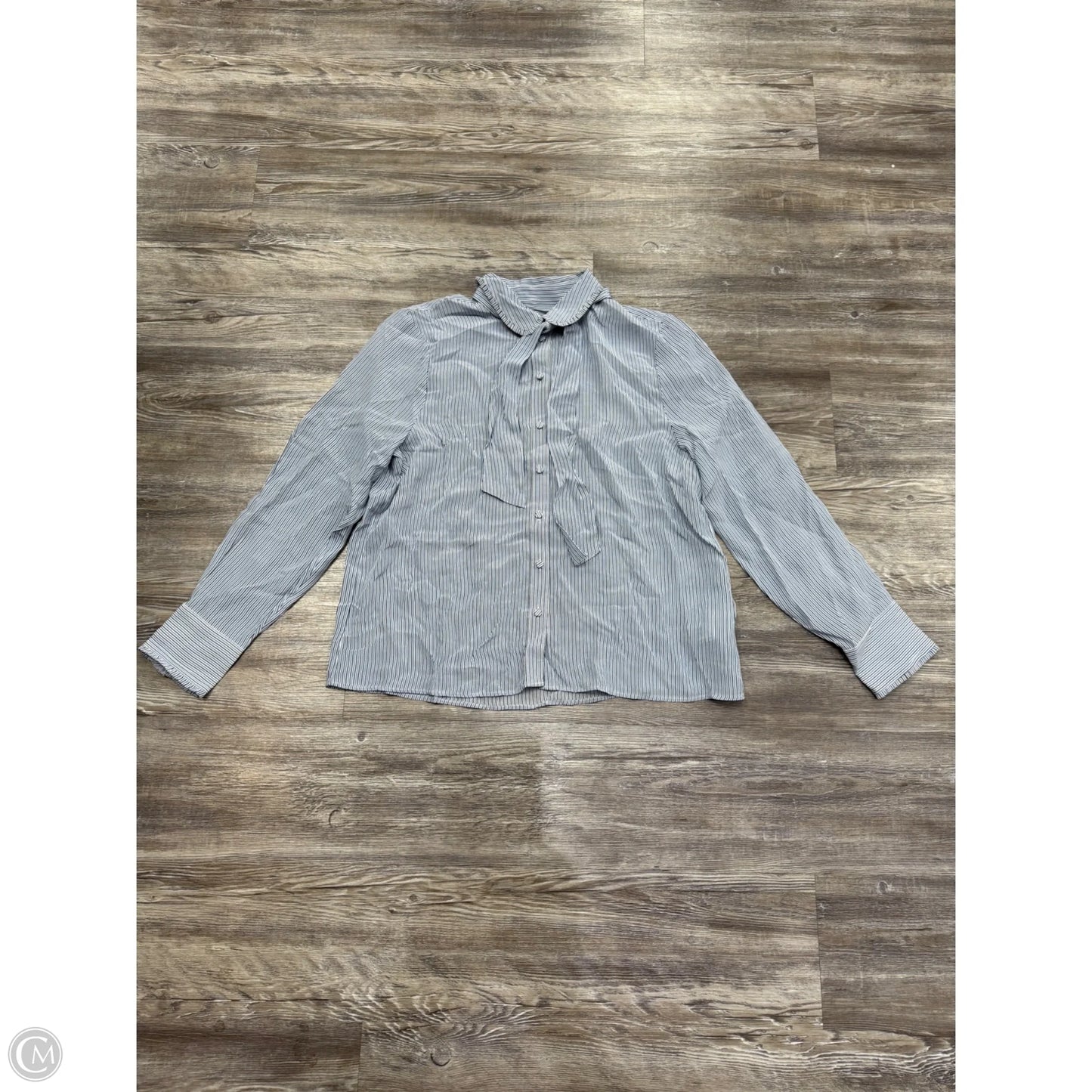 Top Long Sleeve By J. Crew In Blue & Cream, Size: L