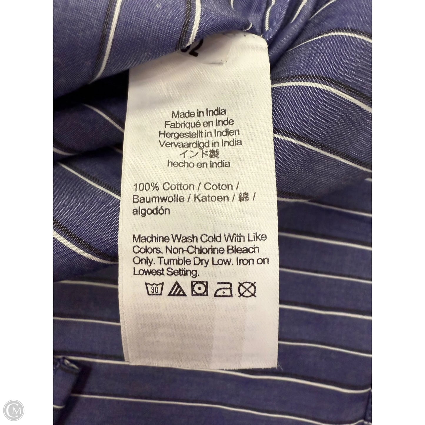 Top Long Sleeve By J. Crew In Blue & Cream, Size: L