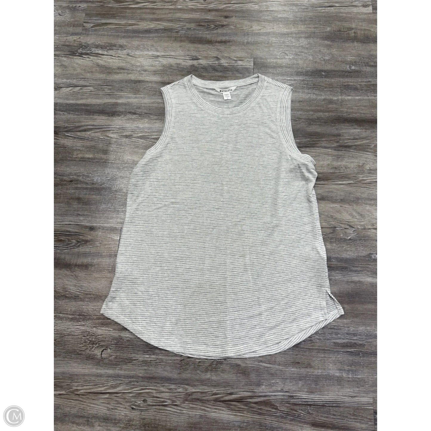 Athletic Tank Top By Athleta In Grey & White, Size: L