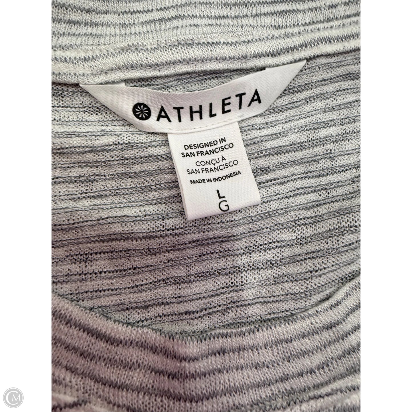 Athletic Tank Top By Athleta In Grey & White, Size: L