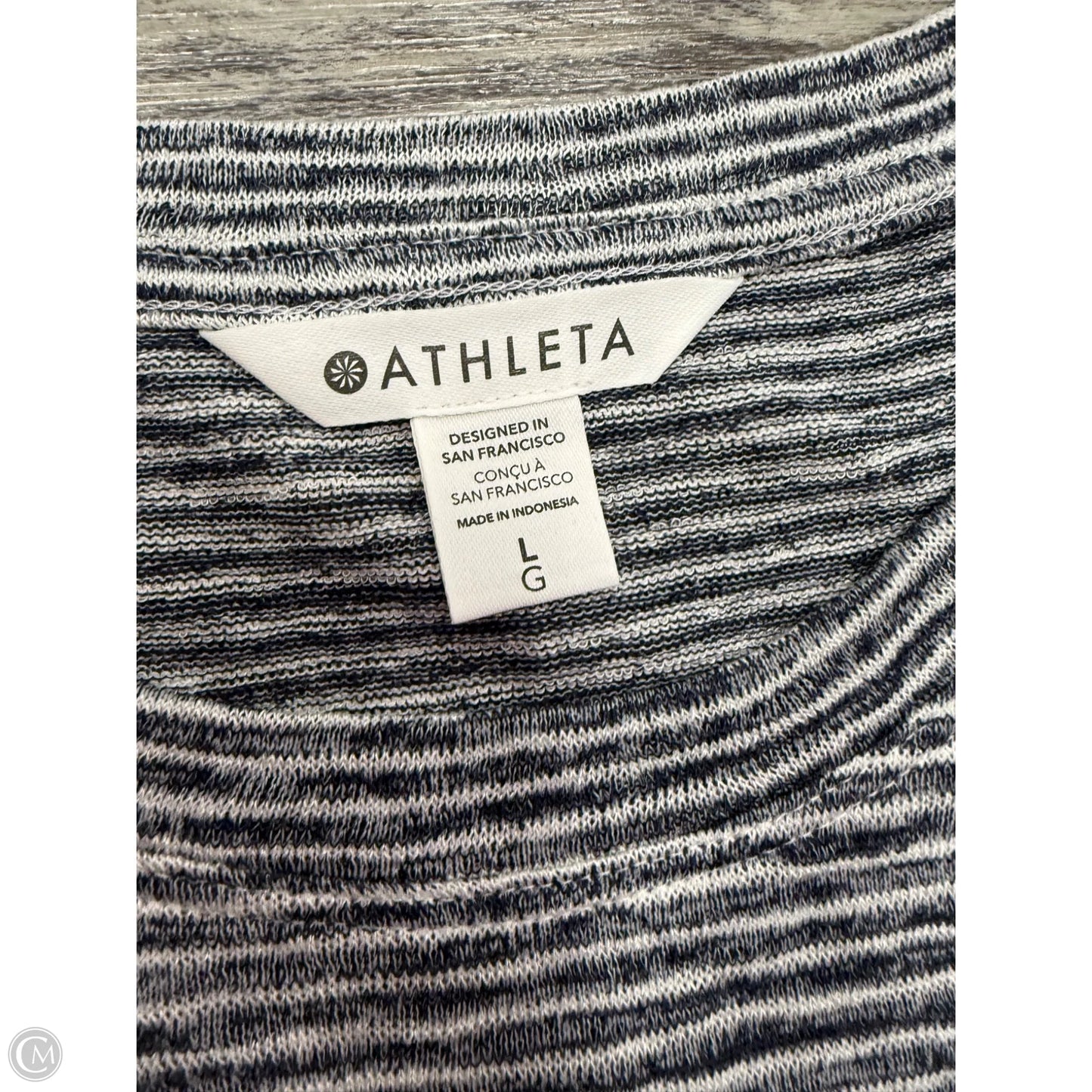 Athletic Tank Top By Athleta In Blue & Cream, Size: L
