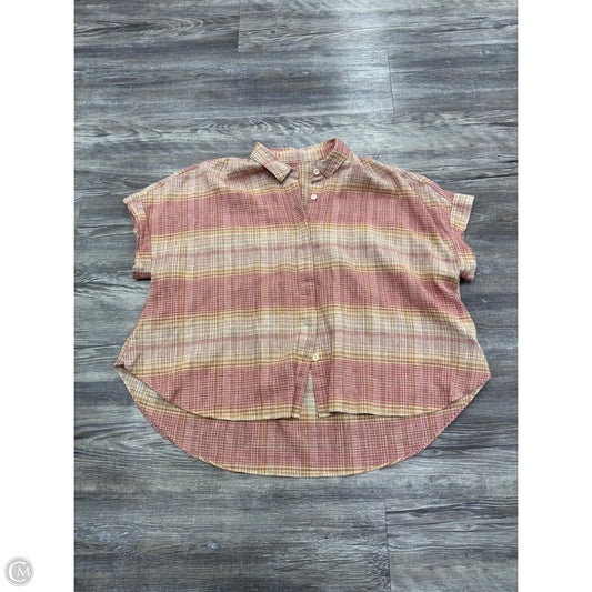 Top Short Sleeve Basic By Madewell In Plaid Pattern, Size: S