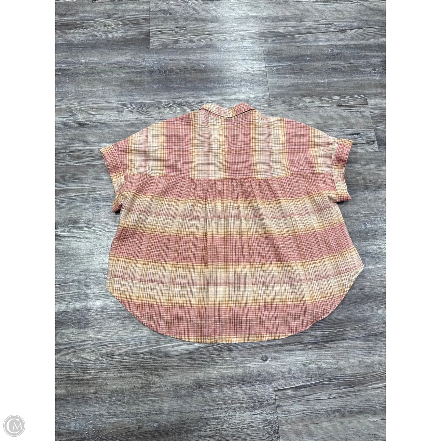 Top Short Sleeve Basic By Madewell In Plaid Pattern, Size: S