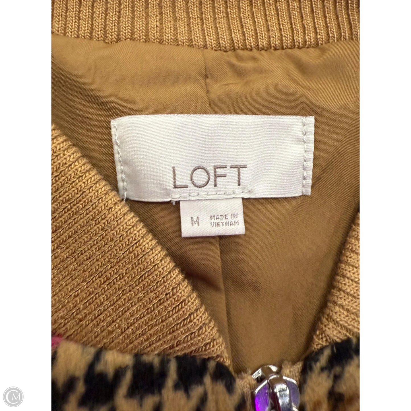 Jacket Moto By Loft In Pink & Tan, Size: M