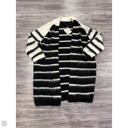 Sweater Cardigan Designer By All Saints In Black & Cream, Size: M