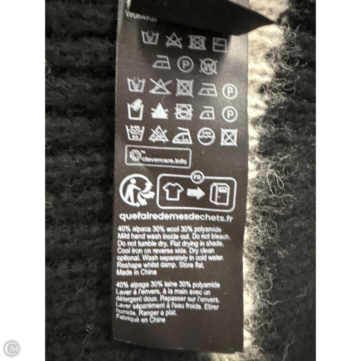 Sweater Cardigan Designer By All Saints In Black & Cream, Size: M