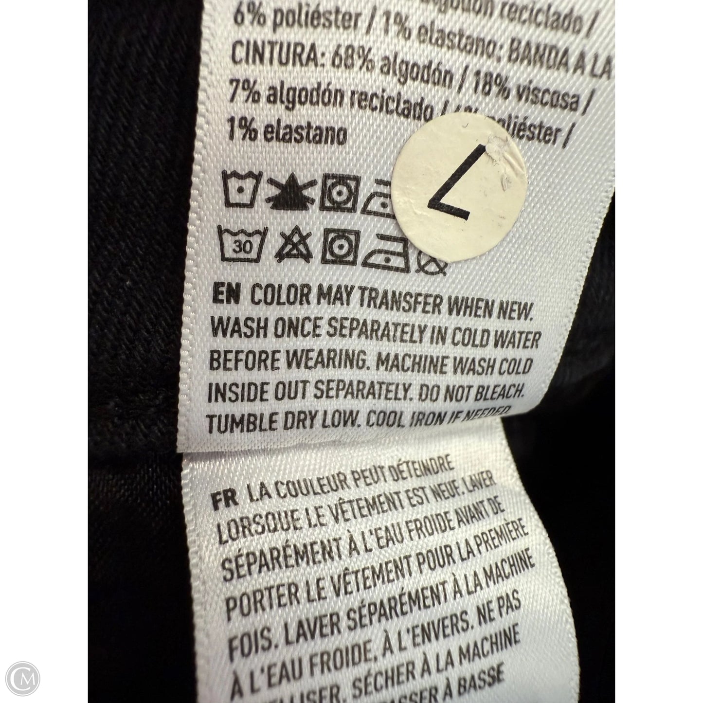 Jeans Wide Leg By American Eagle In Black Denim, Size: 10