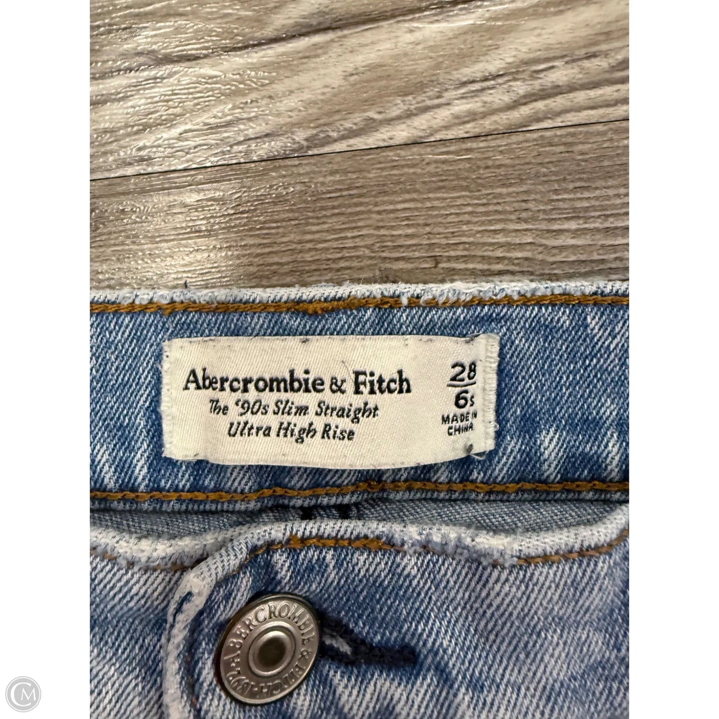 Jeans Straight By Abercrombie And Fitch In Blue Denim, Size: 6