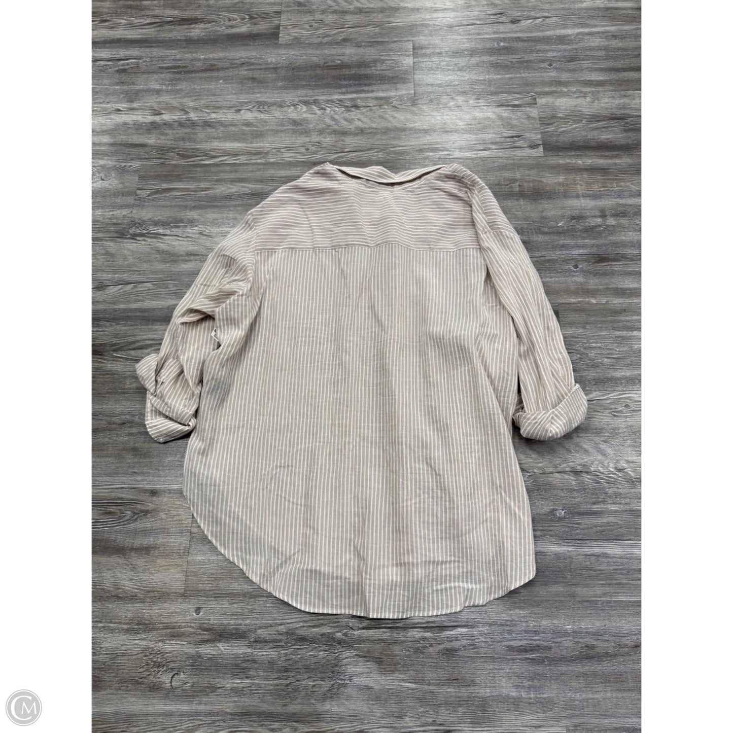 Top Long Sleeve By H&m In Brown & Cream, Size: Xxl