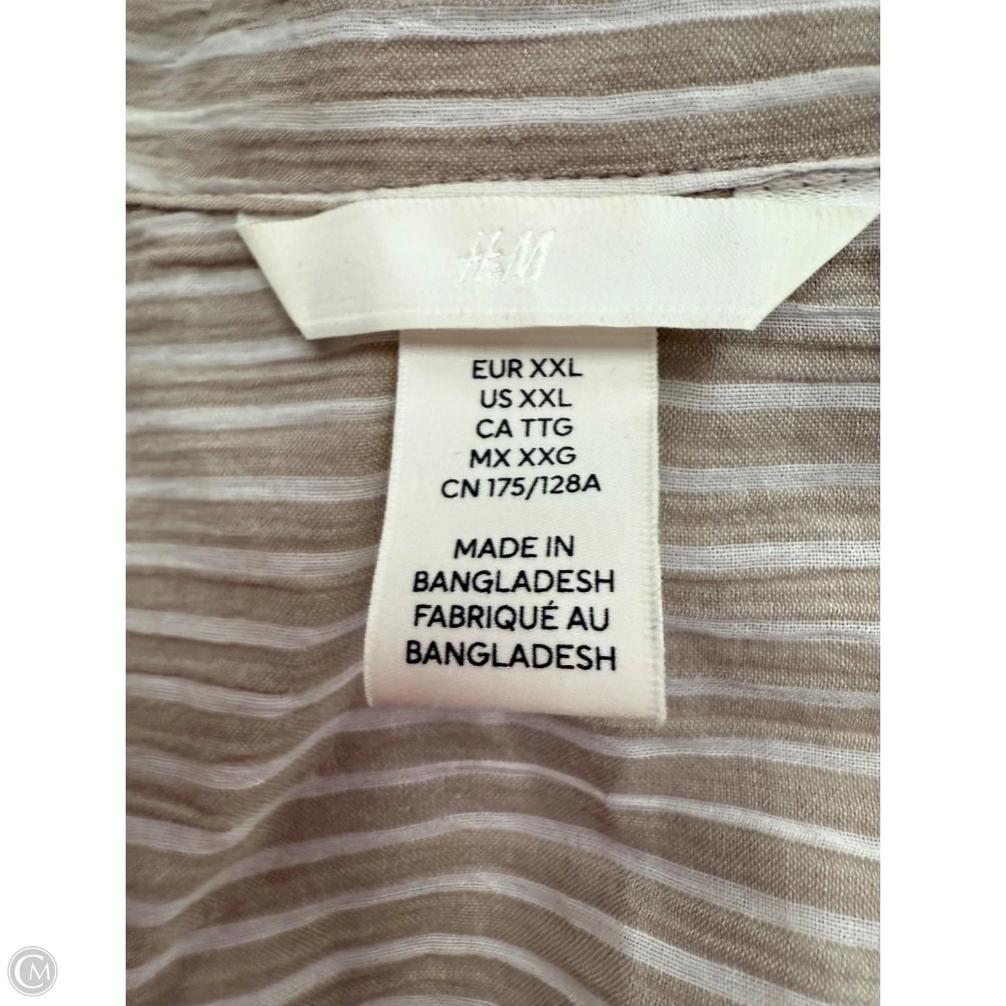 Top Long Sleeve By H&m In Brown & Cream, Size: Xxl