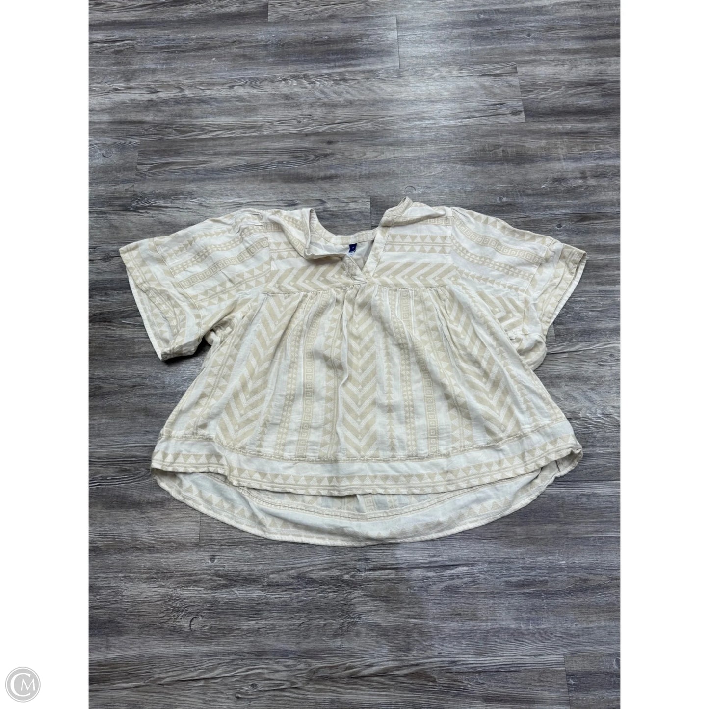 Top Short Sleeve By Old Navy In Cream & Tan, Size: 3x
