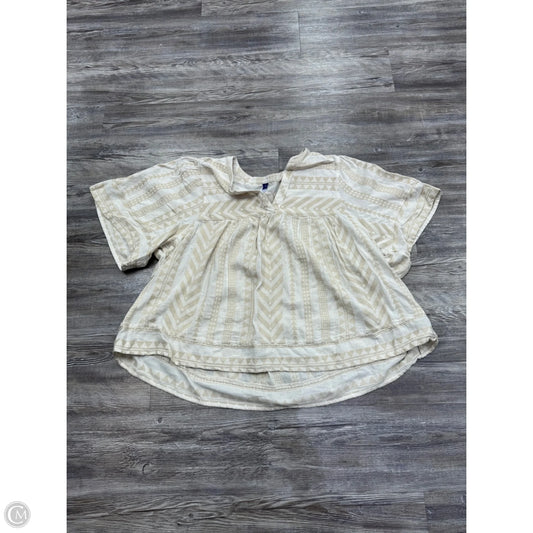 Top Short Sleeve By Old Navy In Cream & Tan, Size: 3x